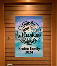 Load image into Gallery viewer, Alaskan cruise door decoration magnetic, personalized large cruise ship door magnet banner, cruising Alaska together, name decor Cruise door
