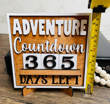 Load image into Gallery viewer, Adventure Countdown wood sign
