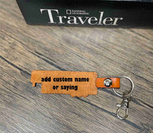 Load image into Gallery viewer, Horse trailer leather keychain
