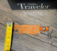 Load image into Gallery viewer, Horse trailer leather keychain
