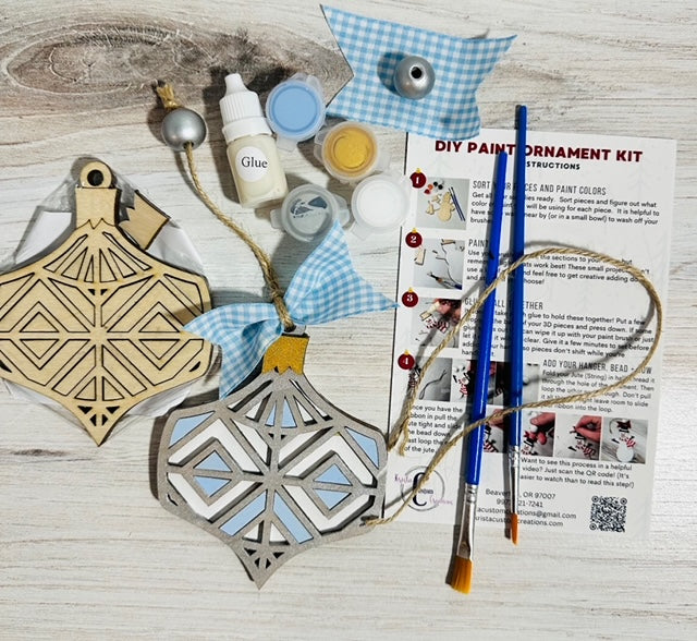 DIY Geometric decorative wood ornament kit