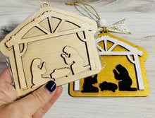 Load image into Gallery viewer, DIY Large Nativity scene wood ornament kit
