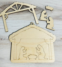 Load image into Gallery viewer, DIY Large Nativity scene wood ornament kit
