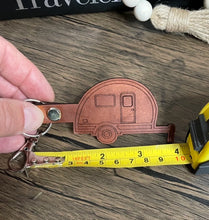 Load image into Gallery viewer, Retro Camper leather keychain
