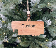 Load image into Gallery viewer, Wood Horse trailer holiday tree ornament
