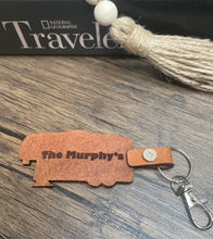 Load image into Gallery viewer, Fifth wheel trailer leather keychain
