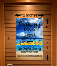 Load image into Gallery viewer, Custom magnetic cruising ducks door decoration banner, personalized cruise ship door magnet sign, large ship decor for stateroom, vacation
