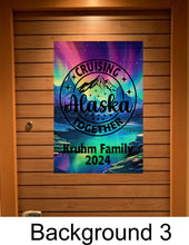 Load image into Gallery viewer, Alaskan cruise door decoration magnetic, personalized large cruise ship door magnet banner, cruising Alaska together, name decor Cruise door
