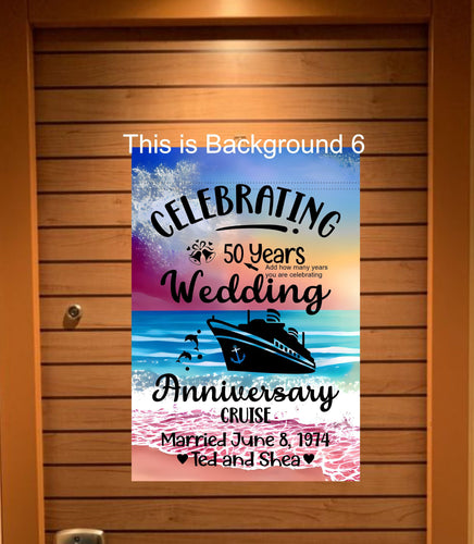 magnetic cruise Ship door decoration banner, personalized anniversary cruise magnet sign, stateroom cabin door banner, cruising partners