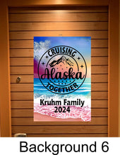 Load image into Gallery viewer, Alaskan cruise door decoration magnetic, personalized large cruise ship door magnet banner, cruising Alaska together, name decor Cruise door
