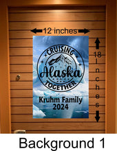 Load image into Gallery viewer, Alaskan cruise door decoration magnetic, personalized large cruise ship door magnet banner, cruising Alaska together, name decor Cruise door
