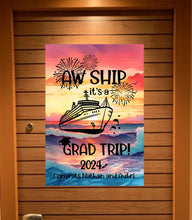 Load image into Gallery viewer, magnetic cruise Ship door decoration banner, personalized graduation cruise magnet sign, stateroom cabin door banner, cruising partners
