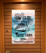 Load image into Gallery viewer, magnetic cruise Ship door decoration banner, personalized graduation cruise magnet sign, stateroom cabin door banner, cruising partners
