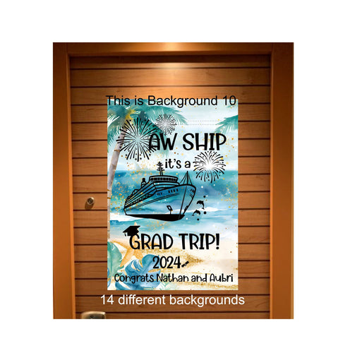 magnetic cruise Ship door decoration banner, personalized graduation cruise magnet sign, stateroom cabin door banner, cruising partners