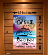 Load image into Gallery viewer, magnetic cruise Ship door decoration banner, personalized graduation cruise magnet sign, stateroom cabin door banner, cruising partners
