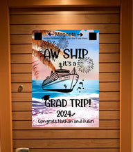 Load image into Gallery viewer, magnetic cruise Ship door decoration banner, personalized graduation cruise magnet sign, stateroom cabin door banner, cruising partners
