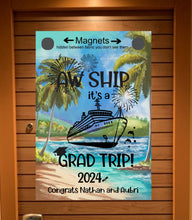 Load image into Gallery viewer, magnetic cruise Ship door decoration banner, personalized cruising door magnet sign, custom stateroom door decoration, tropical vacation
