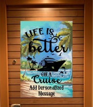 Load image into Gallery viewer, magnetic cruise Ship door decoration banner, personalized cruising door magnet sign, custom stateroom door decoration, tropical vacation
