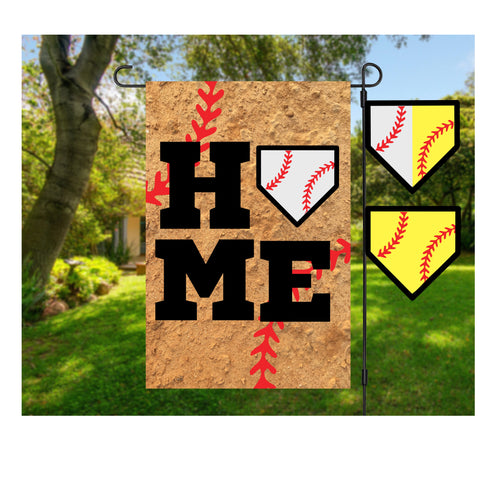 Softball family, baseball family, softball and baseball family, home  plate decoration, softball sign, softball flag, softball yard decoration, baseball flag, baseball yard sign, baseball yard decoration, if not home we are at the ball field